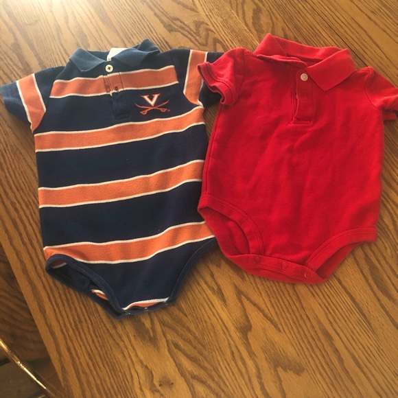 5/$20 Bundle of 2 collared onesies size 12 mo